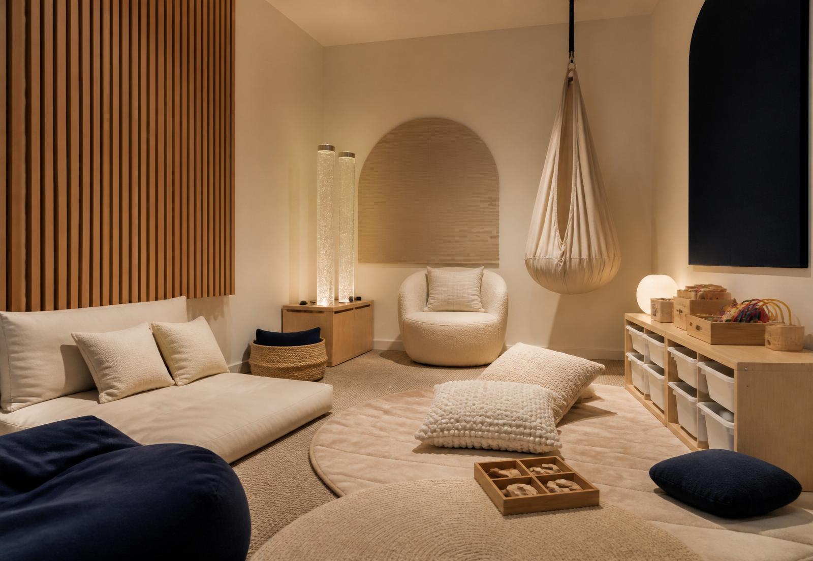 A warm, minimal sensory and regulation space